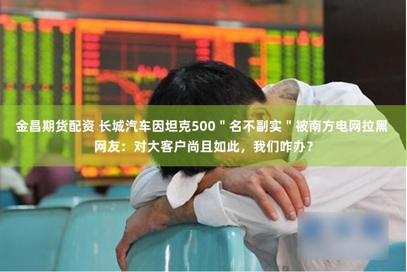 金昌期货配资 长城汽车因坦克500＂名不副实＂被南方电网拉黑 网友：对大客户尚且如此，我们咋办？